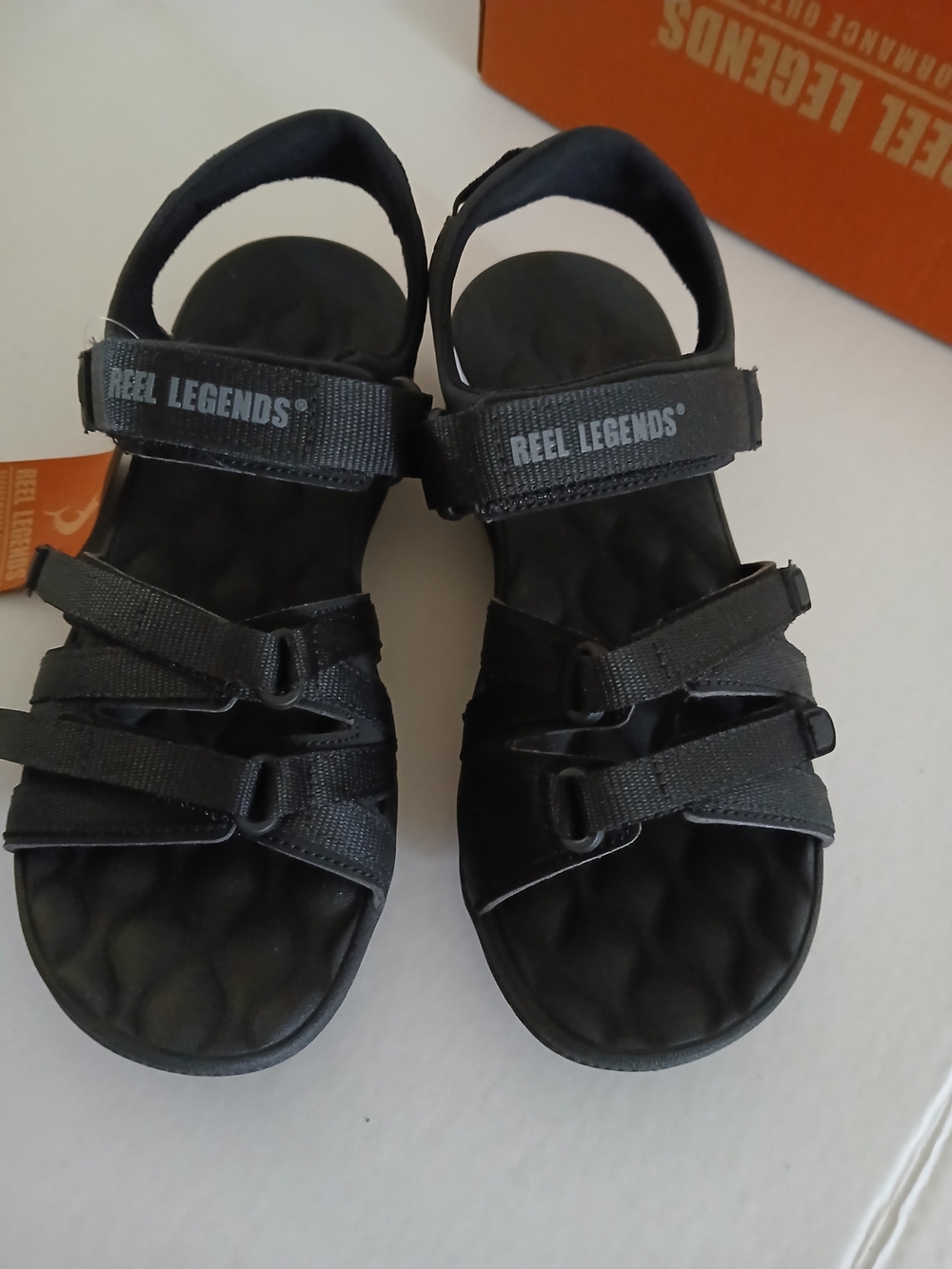 Reel Legends Black Multi-Strap Outdoor Sandals Women's Size 7 New $30 - Picture 2 of 12